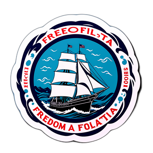 Incolla Vintage della Nave 'Freedom Flotilla'