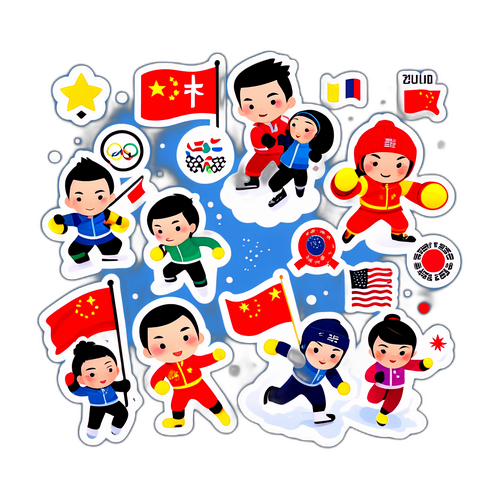 冬季奥运会中国运动员精神贴纸