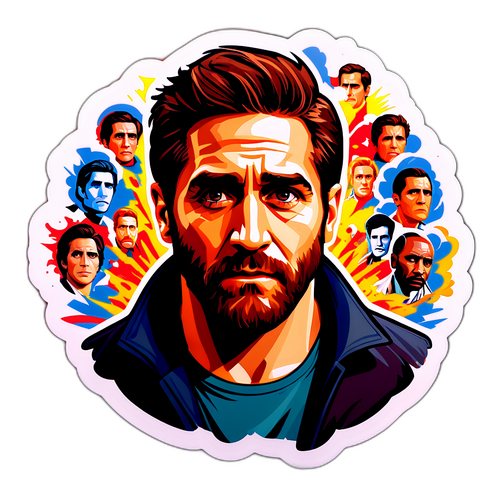 En stiliserad klistermärke av Jake Gyllenhaal