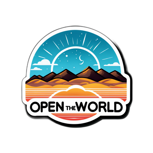 Креативный стикер с горизонтом пустыни