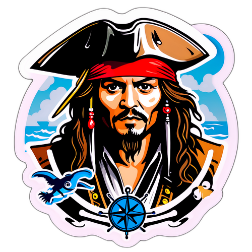 Stylized Captain Jack Sparrow Sticker