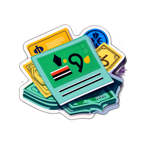 Étiquette budgétaire avec des graphiques financiers