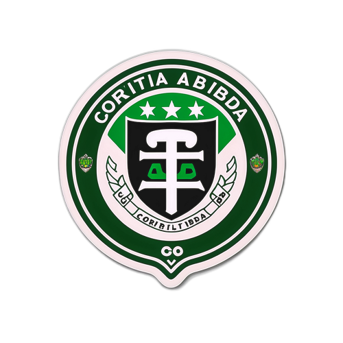 Sticker de Coritiba con su lema e imagen icónica del estadio