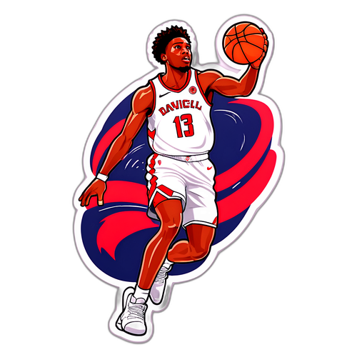 Dynamic Basketball Action Sticker