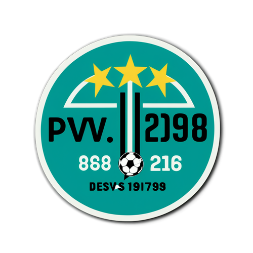 Retro ontwerp PSV vs Juventus wedstrijdstickers