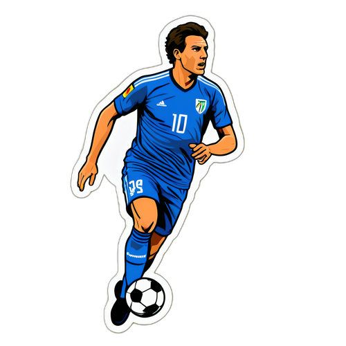 Sticker cu Romano Schmid în acțiune pe terenul de fotbal