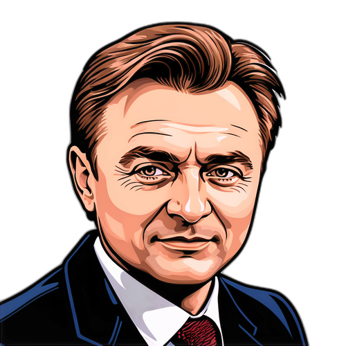 Portret Szymona Hołowni z ulubionym cytatem o przywództwie