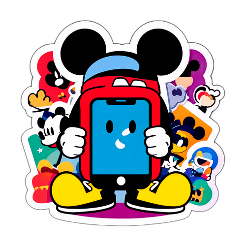 Ilustración de un personaje divertido con orejas de Mickey