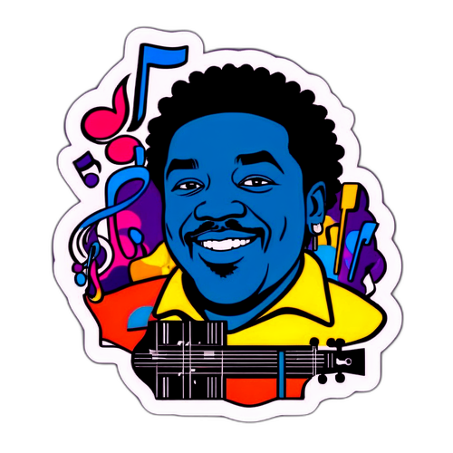 Playful Music-Inspired Sticker