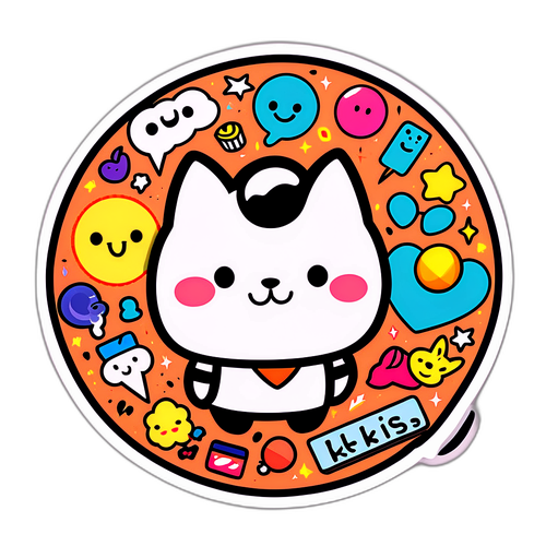 Sticker ya Mchezo na Tabia ya Katuni