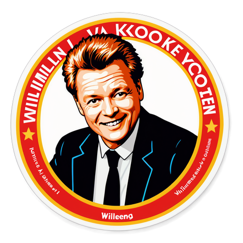 Sticker ter ere van Willem van Kooten