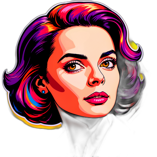 Retrato da atriz Débora Bloch em estilo pop art