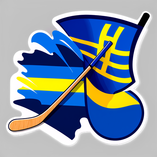 En klistermärke som hyllar Sverige-Finland hockey