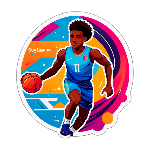 युवा एथलीटों के भविष्य पर ध्यान केंद्रित करते हुए स्टिकर