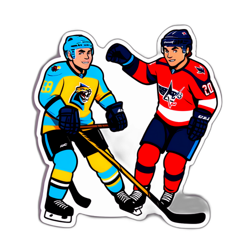 Playful Mascot Hockey Showdown