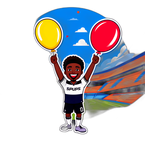 熱情的熱刺球迷揮舞著氣球