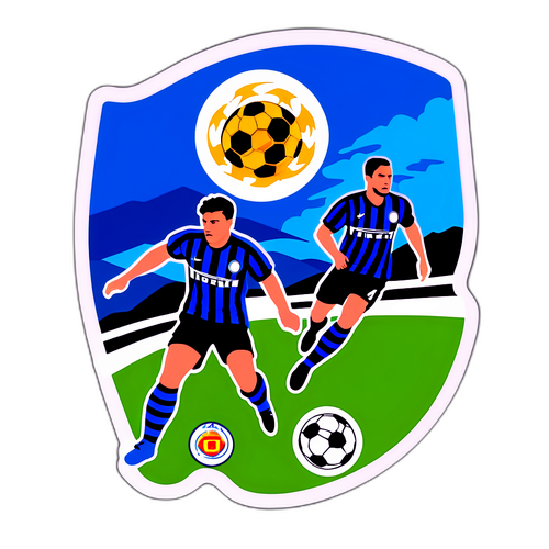 Autocolant cu peisaj fotbalistic: meciul Atalanta vs Inter