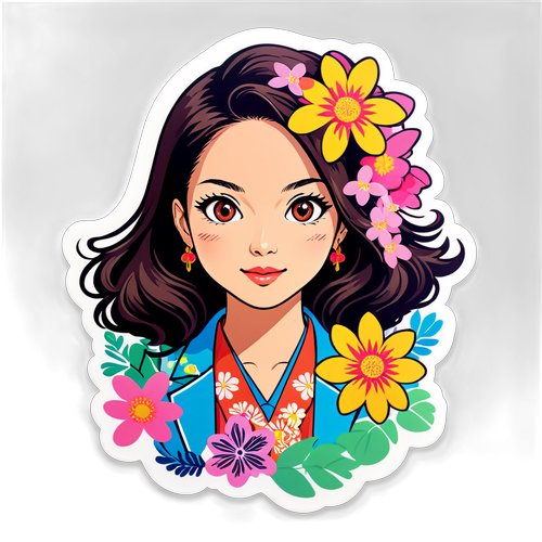 Vibrant sticker af Miho Nakayama