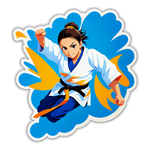 Kekuatan dan Kelincahan Uta Abe: Sticker Judo yang Penuh Tenaga dan Semangat!