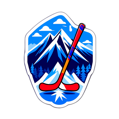 Sticker met Iconische Bergen van de Winterspelen