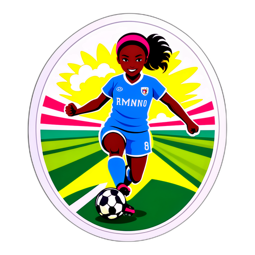 Adhesivo de empoderamiento femenino en fútbol