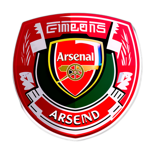Arsenal-tema klistremerke med Emirates Stadium