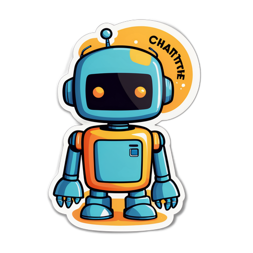 Humoristisk Robot Klistermærke