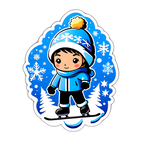 Vinterlandskab med skøjteløber