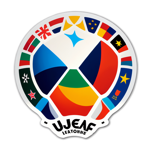 UEFA Nations League Logo Yhdistää Värimaailman: Kansallisteemalla Varustettu Sticker, Joka Valloittaa Futisfanit!