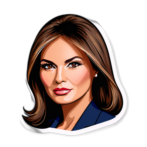 עיצוב מדבקה אופנתית בהשראת המראה האיקוני של מלניה טראמפ