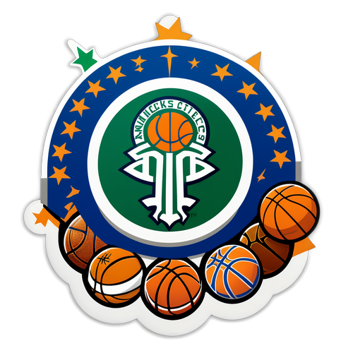 Diseño de un sticker con los logos de los Knicks y los Celtics
