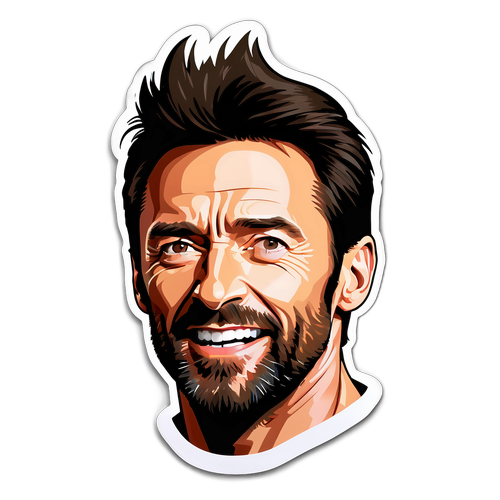 Hugh Jackman Vibrant Sticker