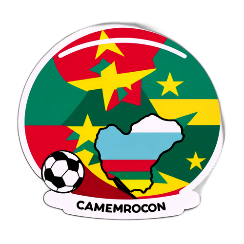 Дизайн наліпки, що зображує матч Камерун – Марокко