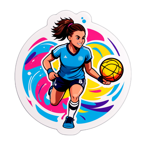 Energisk håndballsticker av Nora Mørk