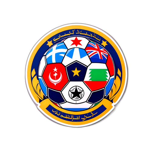 Mpira wa Soka na Bendera za Shabab Alahli na Al-Hilal