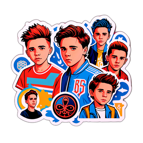 Brooklyn Beckham életstílusa: retró filmstílusú matricák fiatal kultúra szimbólumaival