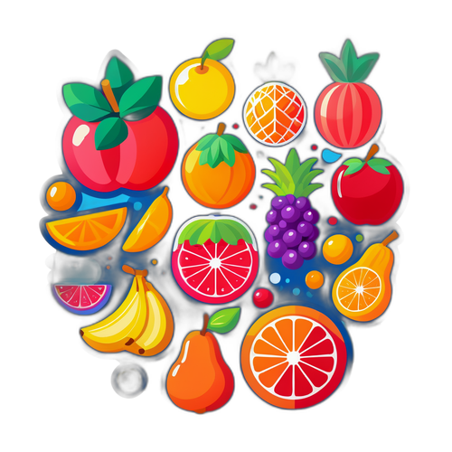 Кольорові фрукти в живописному стилі