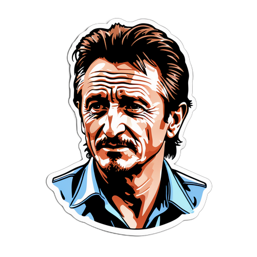 Unikalna naklejka z Seanem Pennem i cytatami z jego filmów