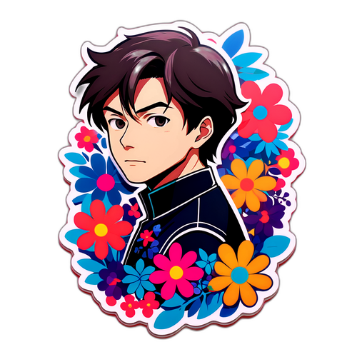 おしゃれな大川ミツヒロのシルエットと花のデザイン