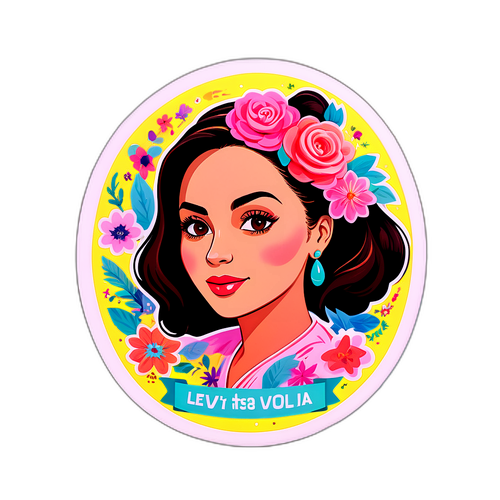 Leyla'nın İkonik Alıntıları ile Çiçekli Sticker