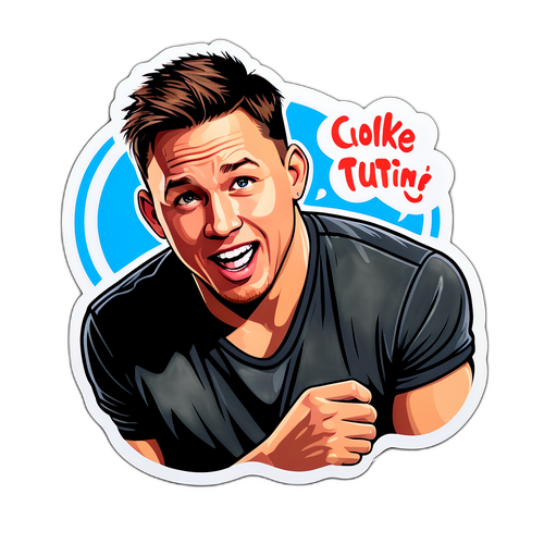 Klistermærke af Channing Tatum i en sjov situation