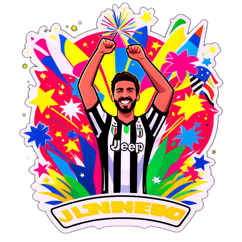 Juventus Fan Sticker mit Feierlichkeiten
