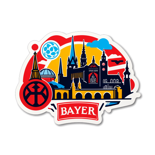 Sticker ya Bayer Leverkusen: Nembo inayoangaza katikati ya Alama Maarufu za Jiji!