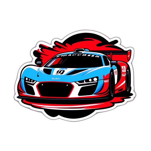 Racingsticker med ikonic bil från Rush