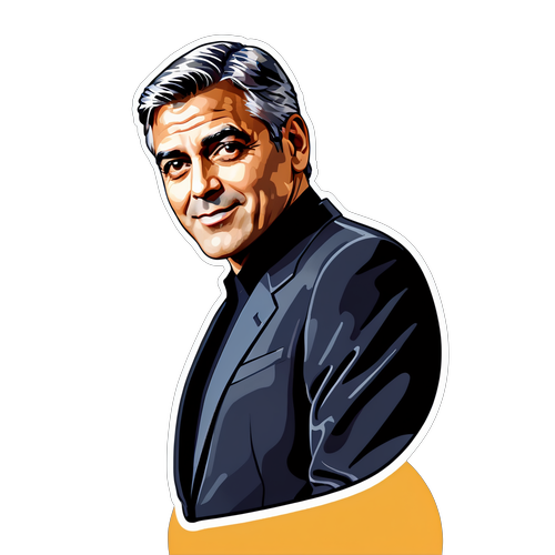 George Clooney: Farmecul Inegalabil al unei Legende de la Hollywood Într-un Autocolant Stilat!