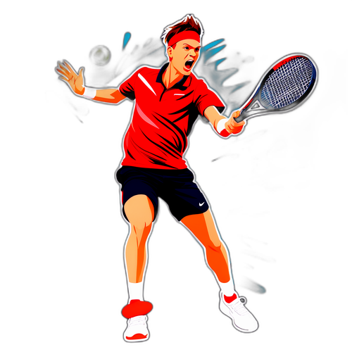 Dynamicong Jannik Sinner sa Tennis Court