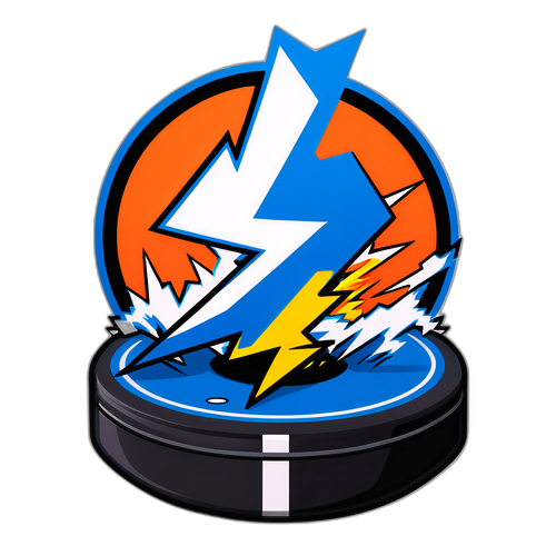 Dramatic Lightning Bolt Hockey Design