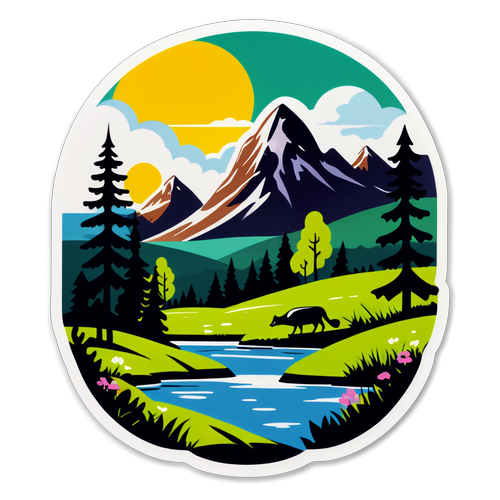 Illustration av Skälby med lokal natur och landskap i bakgrunden