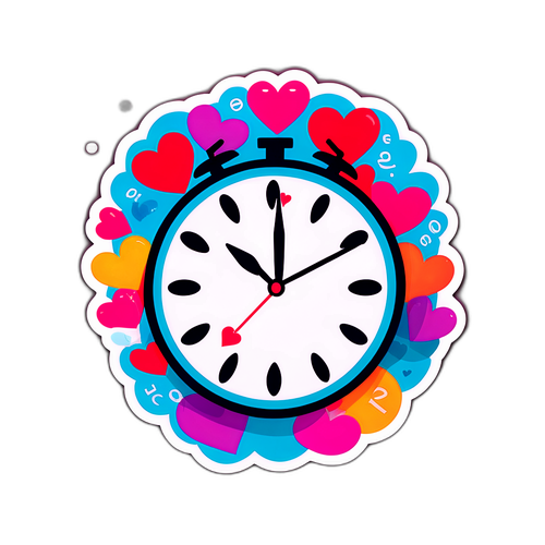 A Playful Clock with Hearts