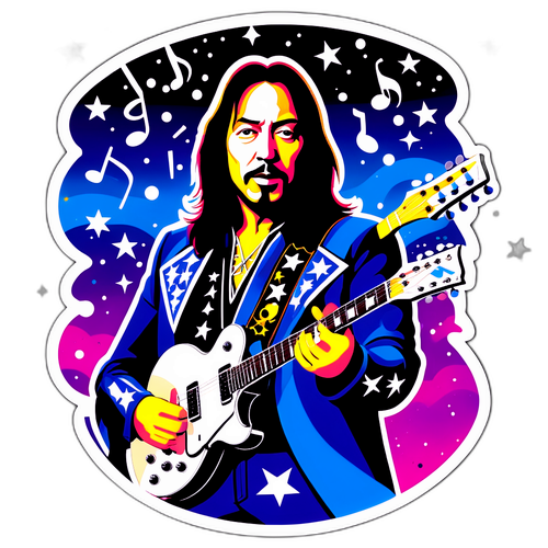 Kleurrijke sticker van Ace Frehley
